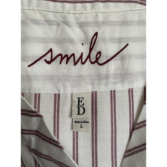 E D Long Sleeves/Long Legs Ticking Striped Sz L Men Pajamas Hi Lo Drawstring EUC - Picture 3 of 13